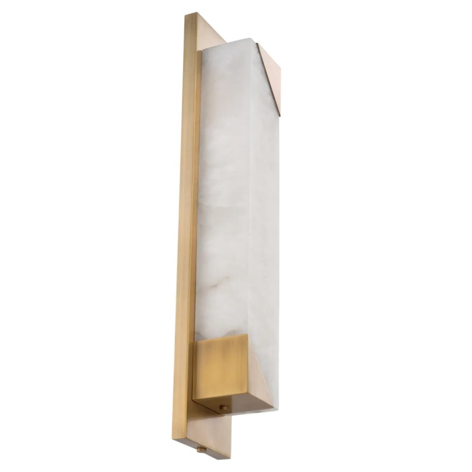 Scilla wall lamp antique brass/alabaster 60cm