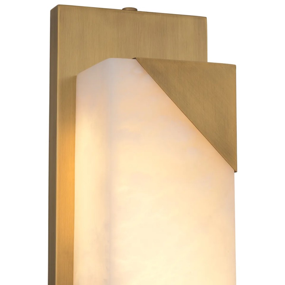 Scilla wall lamp antique brass/alabaster 60cm