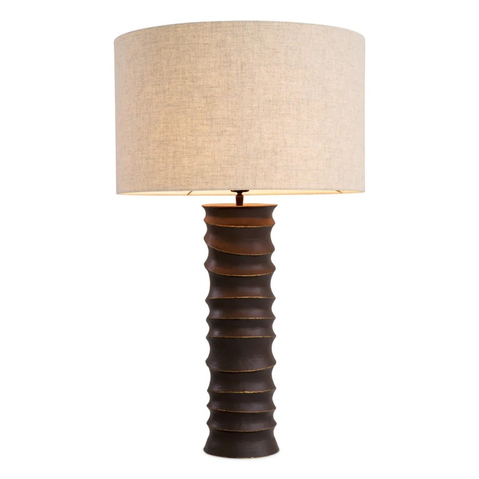 Gilardon Table Lamp Bronze/Linen 84cm