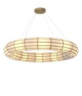 Ronco chandelier antique brass/glass 120cm