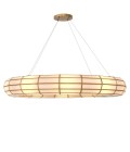 Ronco chandelier antique brass/glass 120cm