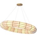 Ronco chandelier antique brass/glass 120cm