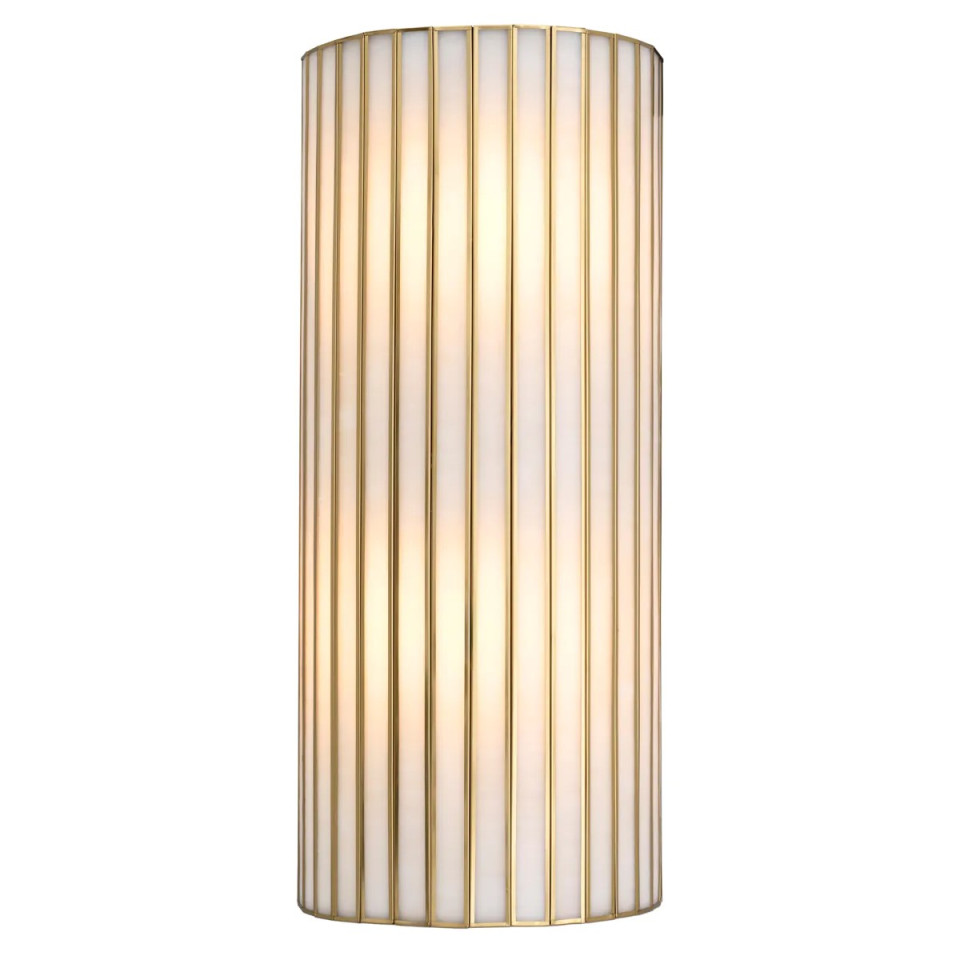 Monari wall lamp antique brass/glass 60cm