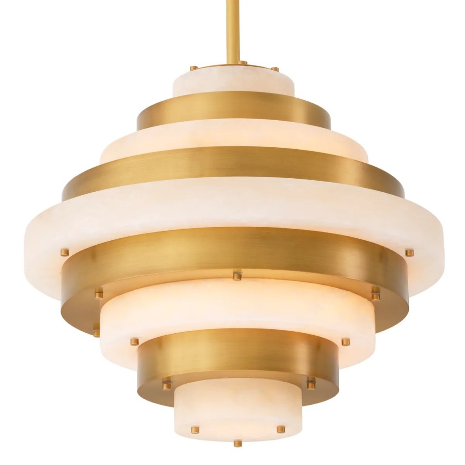 Lazzari Chandelier Antique Brass/Alabaster 60cm