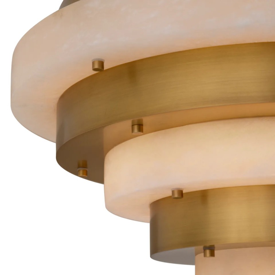 Lazzari Chandelier Antique Brass/Alabaster 60cm