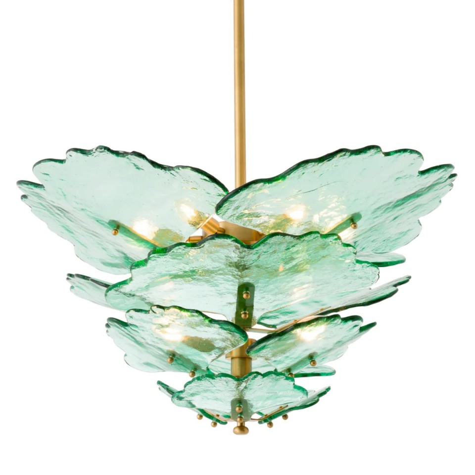 Florina chandelierantique brass/green 83cm