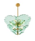 Florina chandelierantique brass/green 83cm