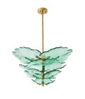 Florina chandelierantique brass/green 83cm