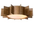 Mario flush ceiling light vintage brass/white 60cm