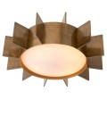 Mario flush ceiling light vintage brass/white 60cm