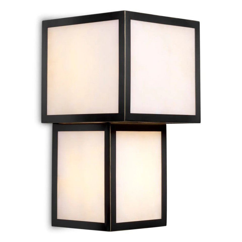 Serchio wall lamp black/alabaster 41cm