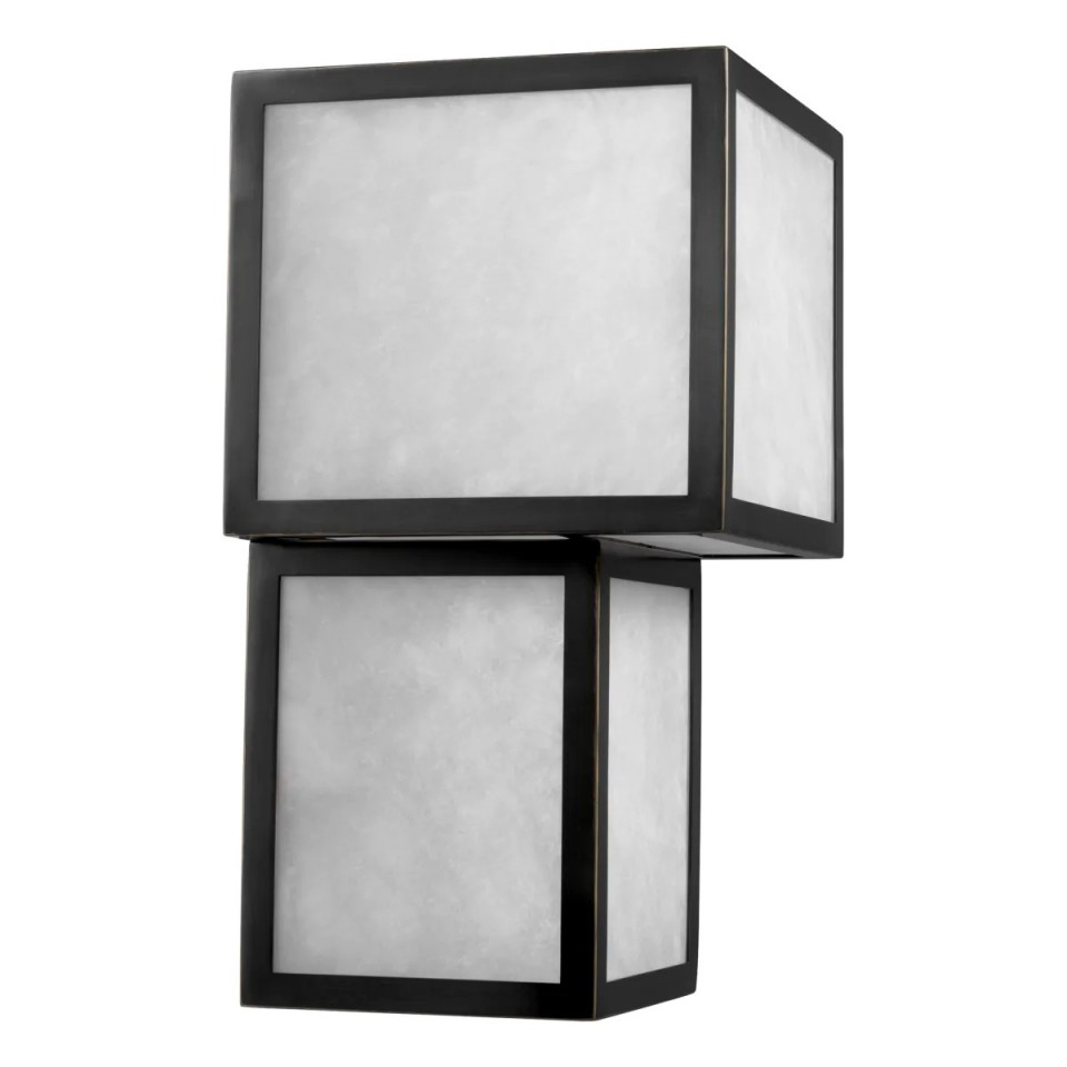 Serchio wall lamp black/alabaster 41cm