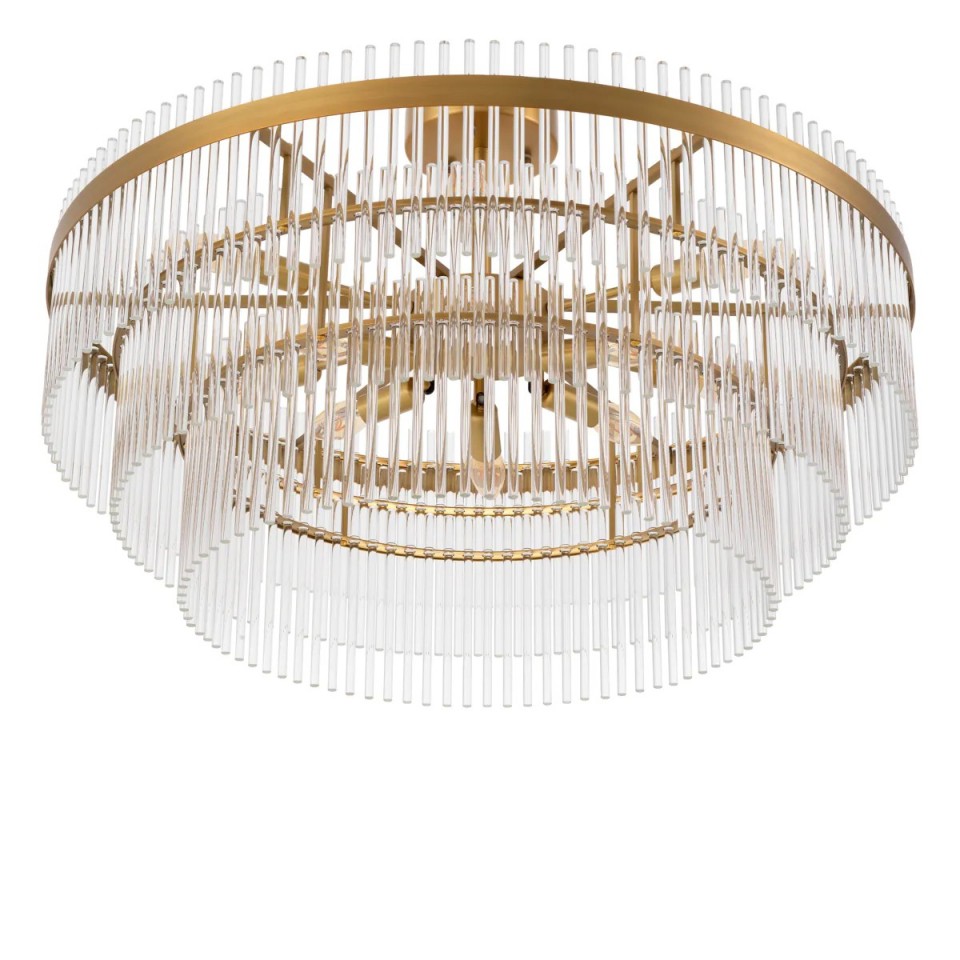 East Ceiling Lamp Antique Brass/Clear 81cm