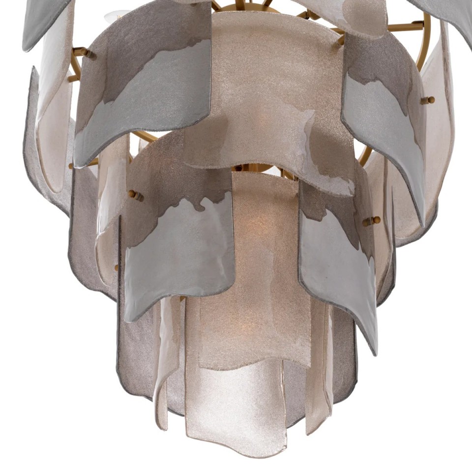 Asinara L chandelier antique brass/smoke 83cm