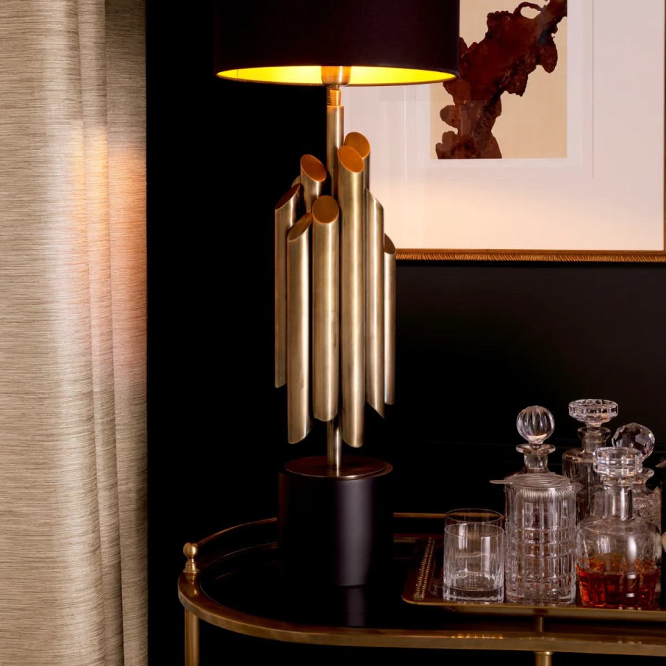 Beau Rivage Table Lamp Brass/Black 102cm