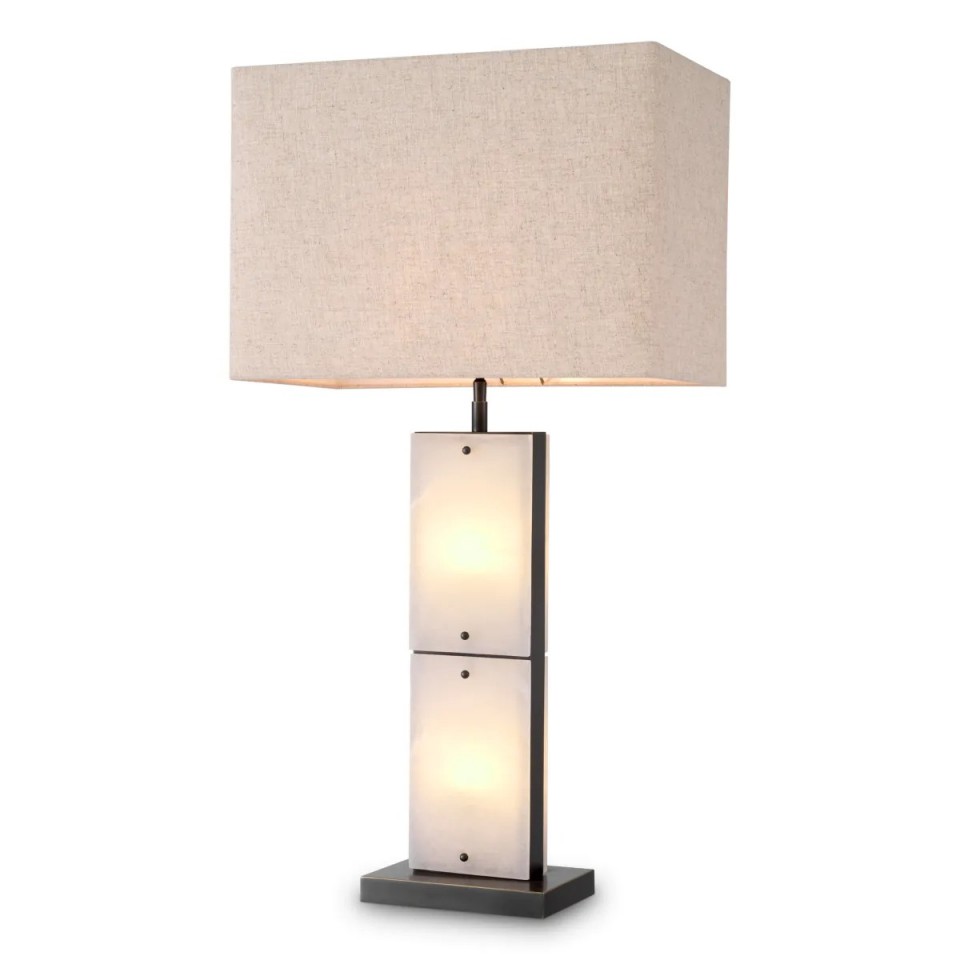 Ortiz bordslampa brons/alabaster 95cm