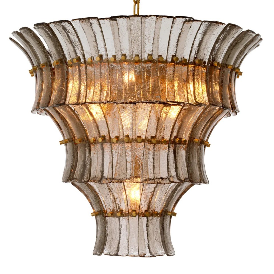 Toscano Chandelier Antique Brass/Smoke 67cm