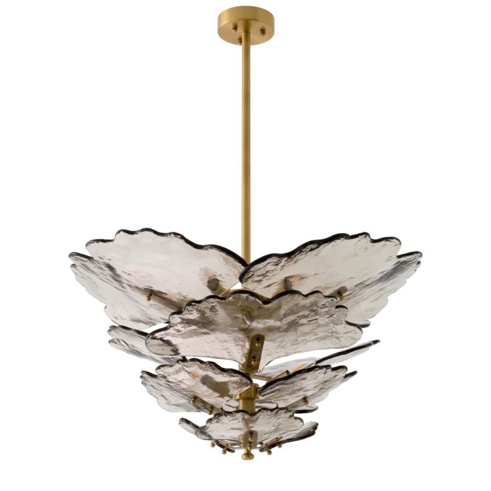 Florina chandelier antique brass/smoke 83cm