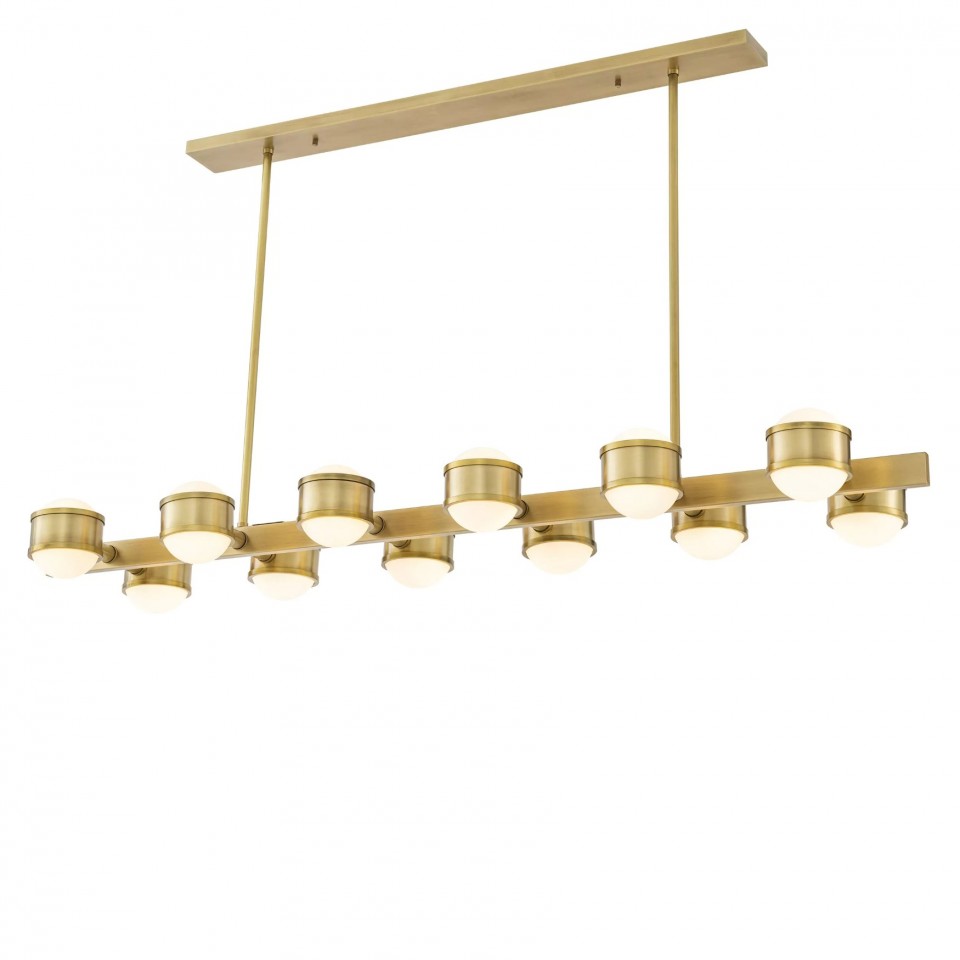 Aldo Chandelier Brass/Glass 160cm