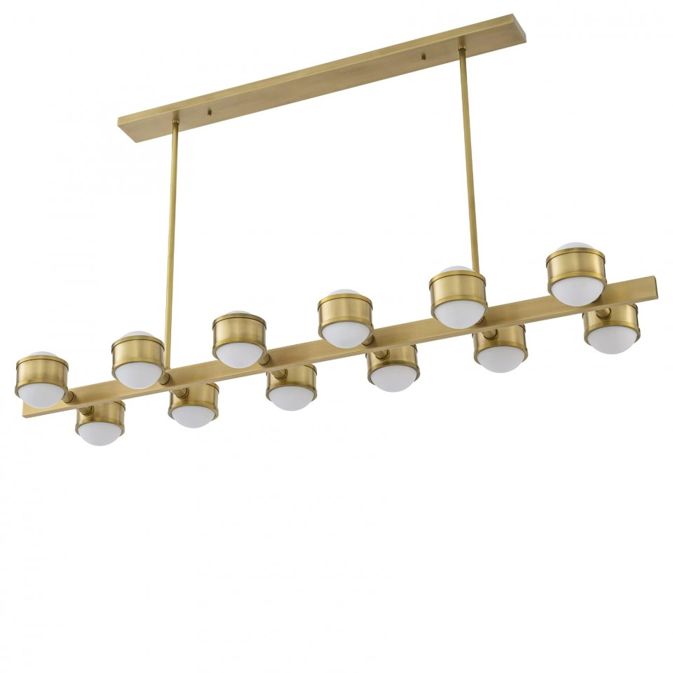 Aldo Chandelier Brass/Glass 160cm