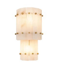 Blason Double Wall Lamp Alabaster/Brass 43cm