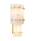 Blason Double Wall Lamp Alabaster/Brass 43cm