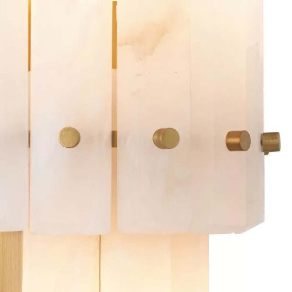 Blason Double Wall Lamp Alabaster/Brass 43cm