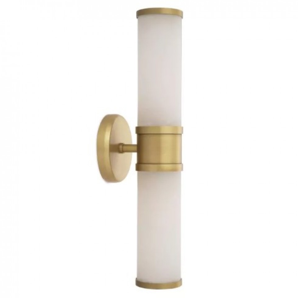 Claridges Double Wall Lamp Brass/Alabaster 46.5cm