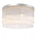 Hector Flush Ceiling Light Nickel/Glass 45cm