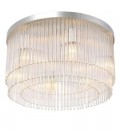 Hector Flush Ceiling Light Nickel/Glass 45cm