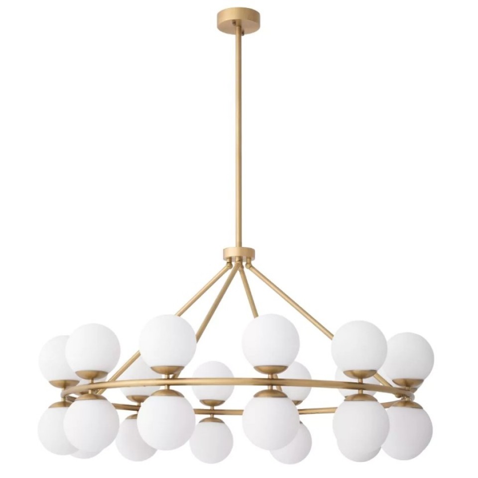 Hutchinson Chandelier Brass/Glass 115cm