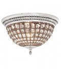 Kasbah Flush Ceiling Light Nickel/Glass 45cm