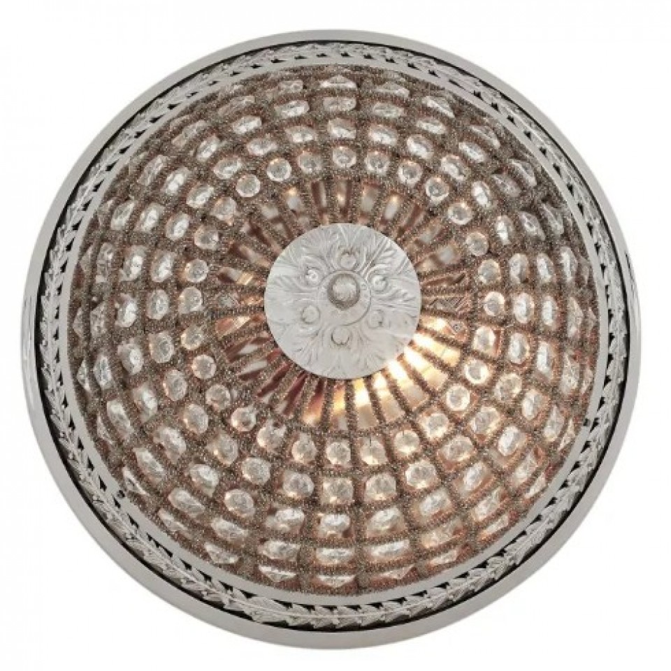 Kasbah Flush Ceiling Light Nickel/Glass 45cm