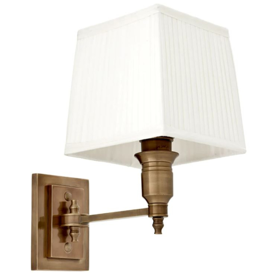 Lexington Wall Lamp Brass/White 27cm