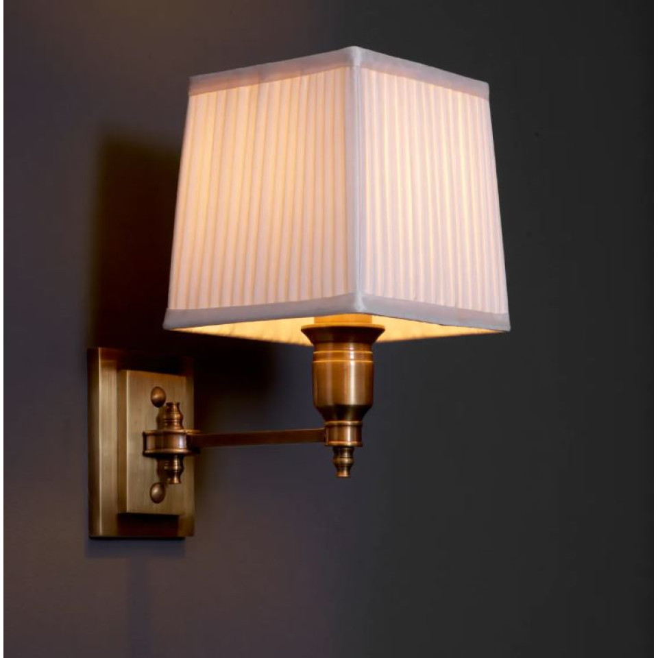 Lexington Wall Lamp Brass/White 27cm