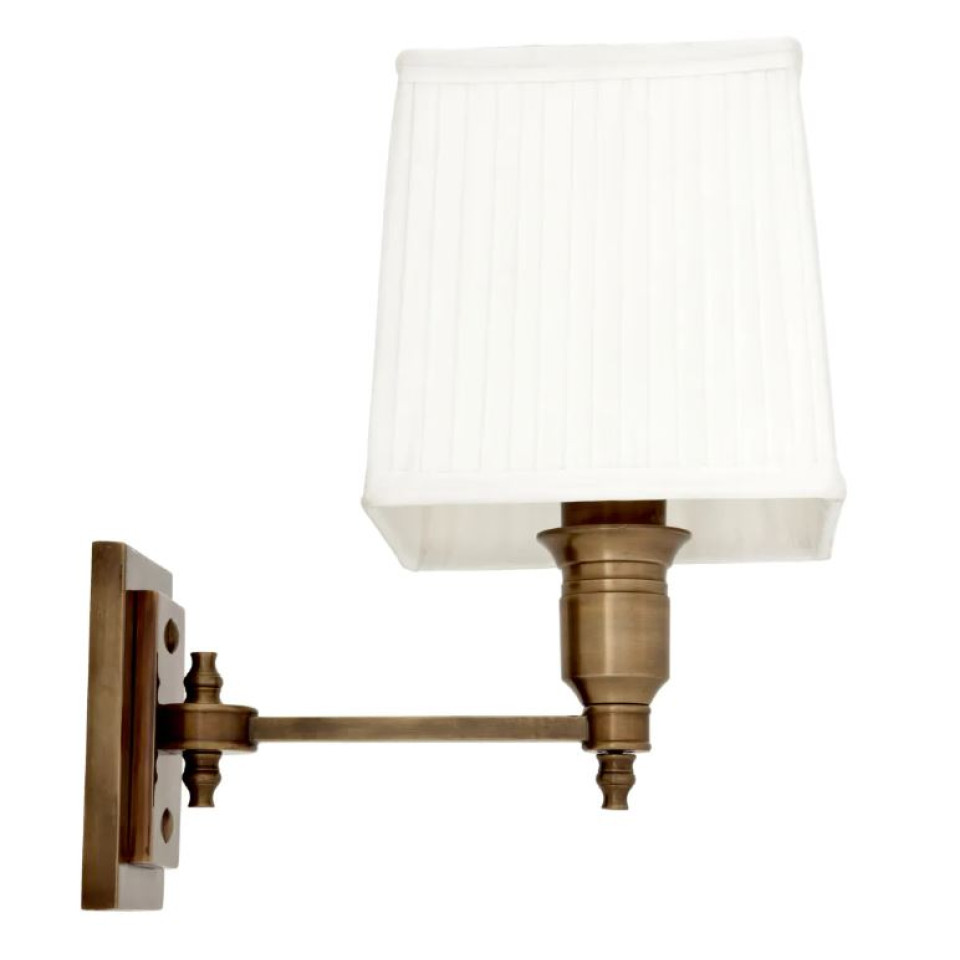 Lexington Wall Lamp Brass/White 27cm