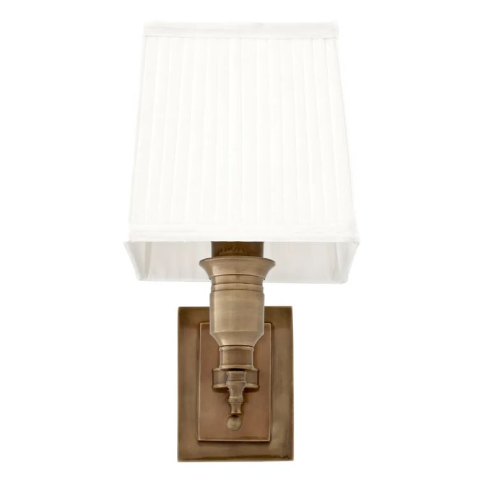 Lexington Wall Lamp Brass/White 27cm