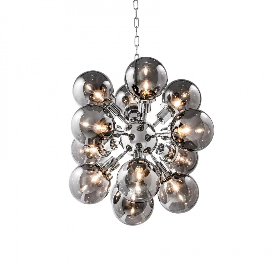 Ludlow Chandelier Nickel/Glass 73cm