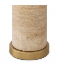 Lxry Table Lamp Travertine/Linen Mix Shade 75cm