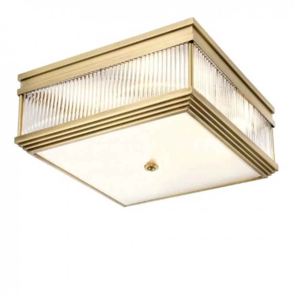 Marly Flush Ceiling Light Brass/Glass 40.5cm