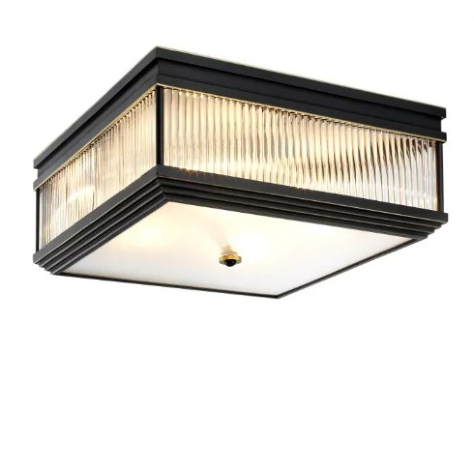 Marly Flush Ceiling Light Bronze/Glass 40.5cm