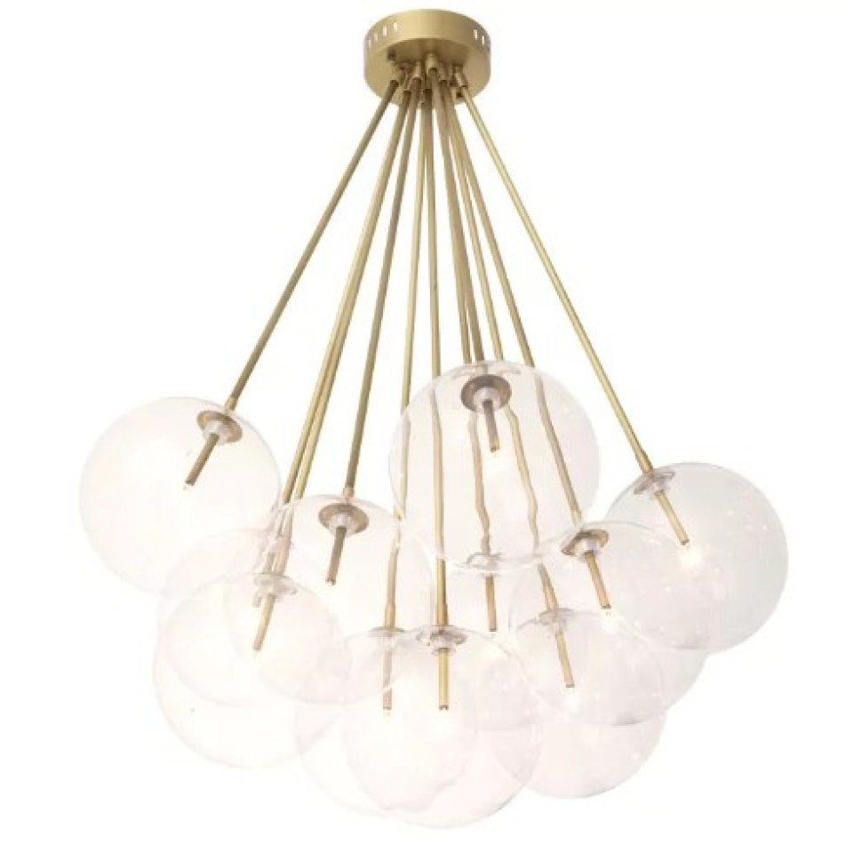 Molecule Ceiling Light Brass/Glass 66cm