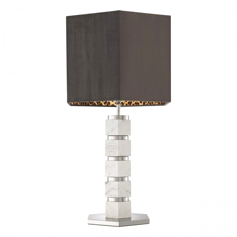 Hexagon Table Lamp Gray/White 76cm