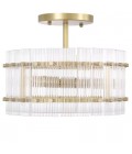 Ruby Round Semi-Flush Ceiling Light Brass/Glass 45cm