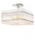 Ruby Square Semi-Flush Ceiling Light Nickel/Glass 45cm