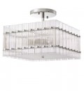 Ruby Square Semi-Flush Ceiling Light Nickel/Glass 45cm