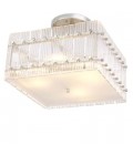 Ruby Square Semi-Flush Ceiling Light Nickel/Glass 45cm