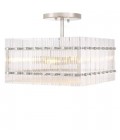 Ruby Square Semi-Flush Ceiling Light Nickel/Glass 45cm