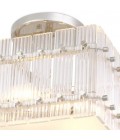 Ruby Square Semi-Flush Ceiling Light Nickel/Glass 45cm