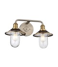 Rigby 2 Wall Lamp Nickel/Brass/Glass 30.1cm IP44